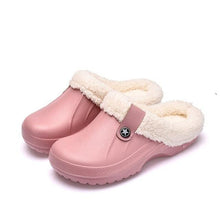 Load image into Gallery viewer, Unisex Home Winter Clogs Indoor Fur Warm Slippers For Women New Fashion Footwear Winter Slippers Home House Shoes Warm Plush Fleece Lining Garden Clogs Outdoor Indoor Clogs