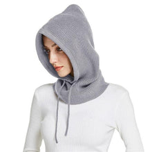 Load image into Gallery viewer, Unisex Knit Scarf Hood Hat Winter Women Cashmere Beanie Bonnet Lady Wool Neck Protect Balaclava Skellies Men Hooded Fashion Balaclava Shawl Women Winter Hat Soft Knitted Hooded Neck Collar Cap Beanie Hat Warm Scarf Unisex Bonnet Hooded Sc