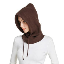 Load image into Gallery viewer, Unisex Knit Scarf Hood Hat Winter Women Cashmere Beanie Bonnet Lady Wool Neck Protect Balaclava Skellies Men Hooded Fashion Balaclava Shawl Women Winter Hat Soft Knitted Hooded Neck Collar Cap Beanie Hat Warm Scarf Unisex Bonnet Hooded Sc
