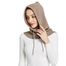Load image into Gallery viewer, Unisex Knit Scarf Hood Hat Winter Women Cashmere Beanie Bonnet Lady Wool Neck Protect Balaclava Skellies Men Hooded Fashion Balaclava Shawl Women Winter Hat Soft Knitted Hooded Neck Collar Cap Beanie Hat Warm Scarf Unisex Bonnet Hooded Sc