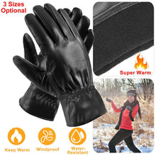 Load image into Gallery viewer, Unisex Leather Winter Warm Gloves