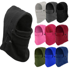 Load image into Gallery viewer, Unisex Polar Fleece Hood Hat Casual Beanie Ski Snow Cap Snood Scarf Warmer Thermal Neckerchief Drawstring Soft Balaclava Pullover Knitted Beanie for Adults Men Women Ski Caps New Balaclava Party Mask Hat Caps For Skiing Bicycle Cycling Outdoor Headwarmer