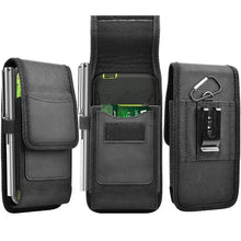 Load image into Gallery viewer, Unisex Simple Black Design Men Small Cell Phone Holster Storage Waist Fanny Pack Zipper Storage Credit Card Holder