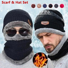Load image into Gallery viewer, Unisex Winter Scarf Warm Beanies Breathable Hats One Size For Boys Modern Design Cap And Scarf Sets
