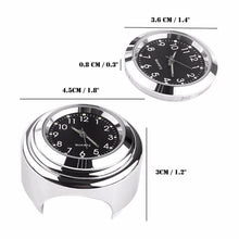 Load image into Gallery viewer, Universal 7/8" Waterproof Chrome Motorcycle Bike Handlebar Mount Quartz Clock Motorcycle Handlebar Clock, Motorcycle Modification Handlebar Mount Waterproof Quartz Clock Watch Accessories Watch Aluminum Luminous Clock Moto Black