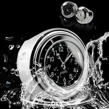 Load image into Gallery viewer, Universal 7/8" Waterproof Chrome Motorcycle Bike Handlebar Mount Quartz Clock Motorcycle Handlebar Clock, Motorcycle Modification Handlebar Mount Waterproof Quartz Clock Watch Accessories Watch Aluminum Luminous Clock Moto Black