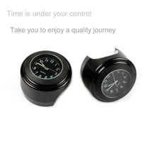 Load image into Gallery viewer, Universal 7/8" Waterproof Chrome Motorcycle Bike Handlebar Mount Quartz Clock Motorcycle Handlebar Clock, Motorcycle Modification Handlebar Mount Waterproof Quartz Clock Watch Accessories Watch Aluminum Luminous Clock Moto Black