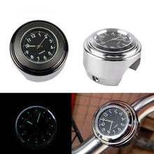 Load image into Gallery viewer, Universal 7/8" Waterproof Chrome Motorcycle Bike Handlebar Mount Quartz Clock Motorcycle Handlebar Clock, Motorcycle Modification Handlebar Mount Waterproof Quartz Clock Watch Accessories Watch Aluminum Luminous Clock Moto Black