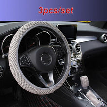 Load image into Gallery viewer, Universal Ice Silk Steering Wheel Cover Wear-resistant Anti-slip Car Accessories Microfiber Breathable Ice Silk Steering Wheel Cover Gear Handbrake Breathable Anti-Slip Warm Steering Wheel Cover Winter Cool Summer Cover Interior