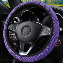 Load image into Gallery viewer, Universal Ice Silk Steering Wheel Cover Wear-resistant Anti-slip Car Accessories Microfiber Breathable Ice Silk Steering Wheel Cover Gear Handbrake Breathable Anti-Slip Warm Steering Wheel Cover Winter Cool Summer Cover Interior