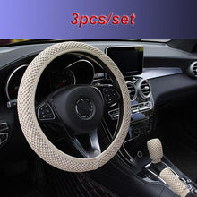Load image into Gallery viewer, Universal Ice Silk Steering Wheel Cover Wear-resistant Anti-slip Car Accessories Microfiber Breathable Ice Silk Steering Wheel Cover Gear Handbrake Breathable Anti-Slip Warm Steering Wheel Cover Winter Cool Summer Cover Interior