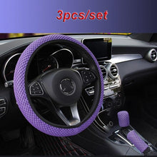 Load image into Gallery viewer, Universal Ice Silk Steering Wheel Cover Wear-resistant Anti-slip Car Accessories Microfiber Breathable Ice Silk Steering Wheel Cover Gear Handbrake Breathable Anti-Slip Warm Steering Wheel Cover Winter Cool Summer Cover Interior