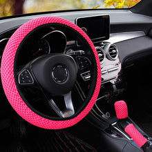 Load image into Gallery viewer, Universal Ice Silk Steering Wheel Cover Wear-resistant Anti-slip Car Accessories Microfiber Breathable Ice Silk Steering Wheel Cover Gear Handbrake Breathable Anti-Slip Warm Steering Wheel Cover Winter Cool Summer Cover Interior