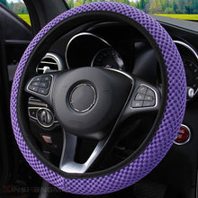 Load image into Gallery viewer, Universal Ice Silk Steering Wheel Cover Wear-resistant Anti-slip Car Accessories Microfiber Breathable Ice Silk Steering Wheel Cover Gear Handbrake Breathable Anti-Slip Warm Steering Wheel Cover Winter Cool Summer Cover Interior