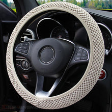 Load image into Gallery viewer, Universal Ice Silk Steering Wheel Cover Wear-resistant Anti-slip Car Accessories Microfiber Breathable Ice Silk Steering Wheel Cover Gear Handbrake Breathable Anti-Slip Warm Steering Wheel Cover Winter Cool Summer Cover Interior