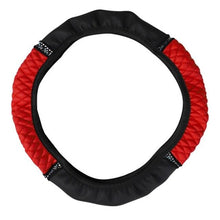 Load image into Gallery viewer, Universal PU Leather Bling Car Steering Wheel Cover Diamond Leather Steering Wheel Cover with Bling Crystal Rhinestones Steering Wheel for Women Girls, Universal Fit Rhinestone Steering Wheel Cover Case Auto Interior Decor 37-38cm