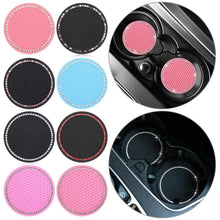 Load image into Gallery viewer, Universal Vehicle Bling Cup Holder Bling Glitter Acrylic Diamond Car Coaster PVC Travel Auto Cup Mats Insert Coaster Anti Slip Crystal Vehicle Bling Car Coasters Pink PVC Travel Auto Cup Holder Insert Coaster Anti Slip Crystal Vehicle Interior Accessories