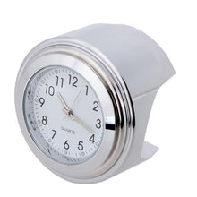 Load image into Gallery viewer, Universal Waterproof 7/8 Motorcycle Bike Handlebar Mount Clock Watch Quartz Watch Motorcycle Handlebar Mount Watch Dial Clock Universal Waterproof Silver Tone Clock Aluminum Luminous Clock For Motorbike