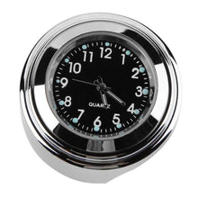 Load image into Gallery viewer, Universal Waterproof 7/8 Motorcycle Bike Handlebar Mount Clock Watch Quartz Watch Motorcycle Handlebar Mount Watch Dial Clock Universal Waterproof Silver Tone Clock Aluminum Luminous Clock For Motorbike