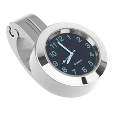 Load image into Gallery viewer, Universal Waterproof Motorbike Clock Night Light Motorcycle Handlebar Mount Clock Watch Dial Bike Handlebar Clock Watch Motorcycle Handlebar Mount Watch Clock Set with Anti-Skid Pad Wrench Universal Waterproof Black