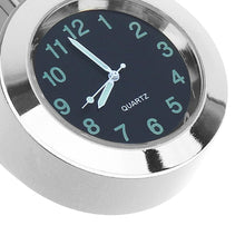 Load image into Gallery viewer, Universal Waterproof Motorbike Clock Night Light Motorcycle Handlebar Mount Clock Watch Dial Bike Handlebar Clock Watch Motorcycle Handlebar Mount Watch Clock Set with Anti-Skid Pad Wrench Universal Waterproof Black