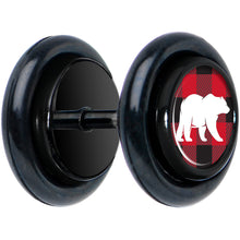 Load image into Gallery viewer, Red Black Plaid Polar Bear Black Cheater Plug Set