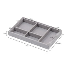Load image into Gallery viewer, Upgrade Velvet Jewelry Storage Box Necklace Stackable Display Tray Bracelet Earring Organizers Handicrafts Drawer Box Grey Stackable Jewelry Inserts Compartments Velvet Display Storage Box for Necklace