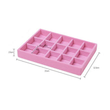 Load image into Gallery viewer, Upgrade Velvet Jewelry Storage Box Necklace Stackable Display Tray Bracelet Earring Organizers Handicrafts Drawer Box Grey Stackable Jewelry Inserts Compartments Velvet Display Storage Box for Necklace