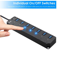 Load image into Gallery viewer, USB 3.0 HUB 7 Ports High Speed 5Gbps USB Splitter