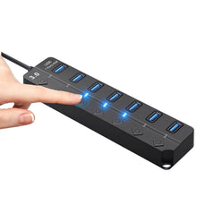 Load image into Gallery viewer, USB 3.0 HUB 7 Ports High Speed 5Gbps USB Splitter