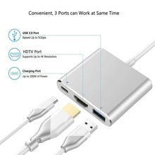 Load image into Gallery viewer, USB C to HDMI 4K VGA Adapter Compatible VGA USB C 3.0 Hub Adapter Charging Power PD Port Compatible For TV Laptop Projector