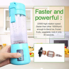 Load image into Gallery viewer, USB Electric Juicer Mini Portable Blender Electric Usb Juice Maker Juicer Bottle Blender Grinder Mixer Rechargeable Juicer Bottle Fruit Mixers Fruit Extractors Multifunction Juice Maker Machine Blender Smoothies
