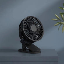 Load image into Gallery viewer, USB Mini Fan Mini Student Class Dormitory Quiet Office Desktop Clip Charging Fan Ultra Long Range Silent Clip Fan Rechargeable Fan with 3 Speeds Strong Clamp 360°Rotate Personal Fan for Office Home