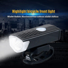 Load image into Gallery viewer, USB Rechargeable 3 Mode Bicycle Front Light Lamp Bike Headlight Cycling LED Powerful Bicycle Front Headlight Waterproof Bike Headlight End Tail Light Set 300 Lumen