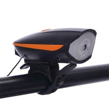 Load image into Gallery viewer, USB Rechargeable LED Display Light Bike Front Light Headlights Electric Horn Bell Cycling Rainproof Flashlight Waterproof Bicycle Lights With Horn Bike Lights For Road Electric Scooter And Mountain Bike Night Safety Flashlight