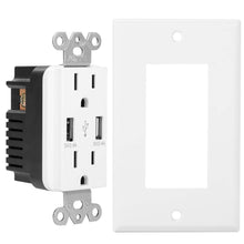 Load image into Gallery viewer, USB Wall Outlet Dual 2.4A USB Wall Charger