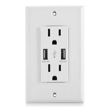 Load image into Gallery viewer, USB Wall Outlet Dual 2.4A USB Wall Charger