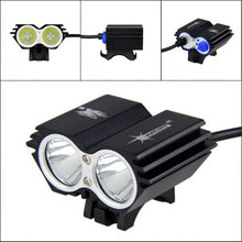 Load image into Gallery viewer, USB Waterproof Bike Light LED Front Bicycle Headlight Dual Lamps Super Bright LED Cycling Bike Light Front Headlight 4 Modes Bikelight Headlamp Rechargeable USB Led Lamp 8000LM