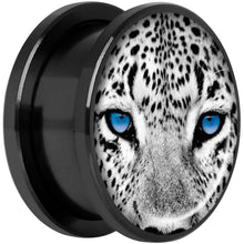 Load image into Gallery viewer, Black White Leopard Eyes Black Anodized Screw Fit Plug Set 18mm