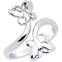 Load image into Gallery viewer, Rhodium Plated Butterfly Duo Toe Ring