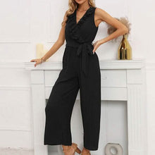 Load image into Gallery viewer, V-Neck Sleeveless Straight Summer Jumpsuit