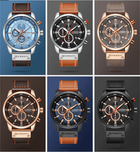 Load image into Gallery viewer, Men's Waterproof Elegant Sport Watch With Chronometers Day View, Leather Belts And Hardlex Scratch Resistant Glass Perfect Gift For Him