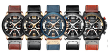 Load image into Gallery viewer, Men's Sports Waterproof Watch With Leather Belts, Chronometers And Large Numbers Details Luxury Watches Unique Design Excellent Gift