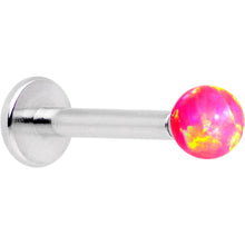 Load image into Gallery viewer, 5/16 Pink Faux Opal 3mm Ball Internally Threaded Labret Monroe