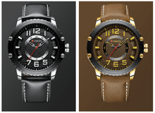 Load image into Gallery viewer, Men's Waterproof Sport Watch With Leather Belts And Large Numbers Details Unique Design Perfect Gift