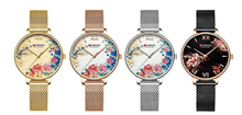 Load image into Gallery viewer, Womens Watches With Decoupage Flower Patterns And Details Of Large Roman Numbers