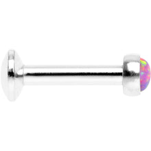Load image into Gallery viewer, 1/4 Pink Synthetic Opal Internally Threaded Daith Cartilage Tragus