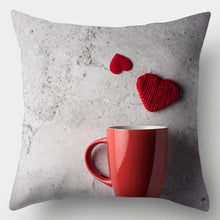 Load image into Gallery viewer, Valentines Day Red Heart And Flowers Pillow Cover Decorative Cushion Case Home Decor Sofa Couch Bedroom Car Flower Pillow Covers Love Pillow Covers Decorative Linen Square Throw Pillow Covers Couple Cushion Cases Home Decor for Sofa Bedroom Car 45x45cm