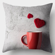 Load image into Gallery viewer, Valentines Day Red Heart And Flowers Pillow Cover Decorative Cushion Case Home Decor Sofa Couch Bedroom Car Flower Pillow Covers Love Pillow Covers Decorative Linen Square Throw Pillow Covers Couple Cushion Cases Home Decor for Sofa Bedroom Car 45x45cm