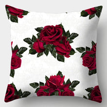 Load image into Gallery viewer, Valentines Day Red Heart And Flowers Pillow Cover Decorative Cushion Case Home Decor Sofa Couch Bedroom Car Flower Pillow Covers Love Pillow Covers Decorative Linen Square Throw Pillow Covers Couple Cushion Cases Home Decor for Sofa Bedroom Car 45x45cm